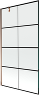 Mexen Next paravan de baie cu 1 panou 100 x 150 cm, grilaj negru, aur roz - 895-100-000-00-77-60