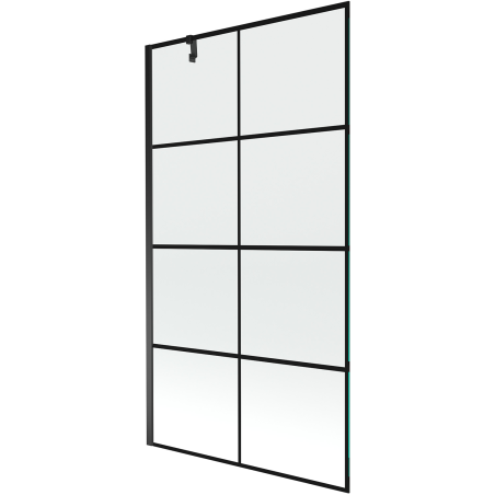 Mexen Next paravan cada 1-pano 100 x 150 cm, model grilaj negru, negru - 895-100-000-00-77-70