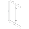 Mexen Castor paravan cadă 2-aripi 100 x 150 cm, Transparent, Crom - 892-100-002-01-00