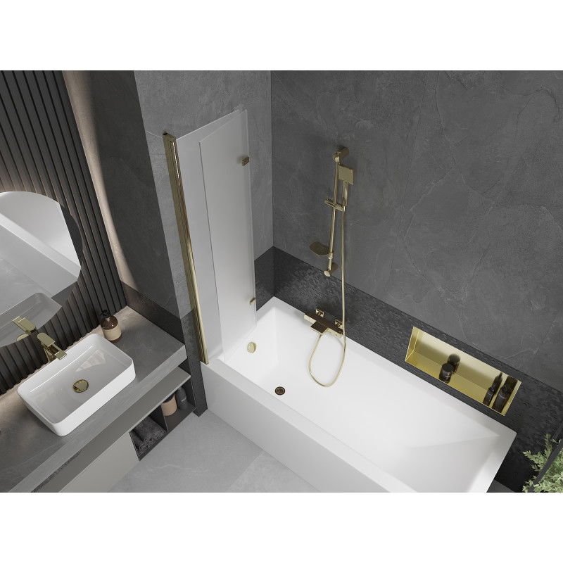 Mexen Castor paravan de cadă cu 2 uși 80 x 150 cm, mat, auriu - 892-080-002-50-30