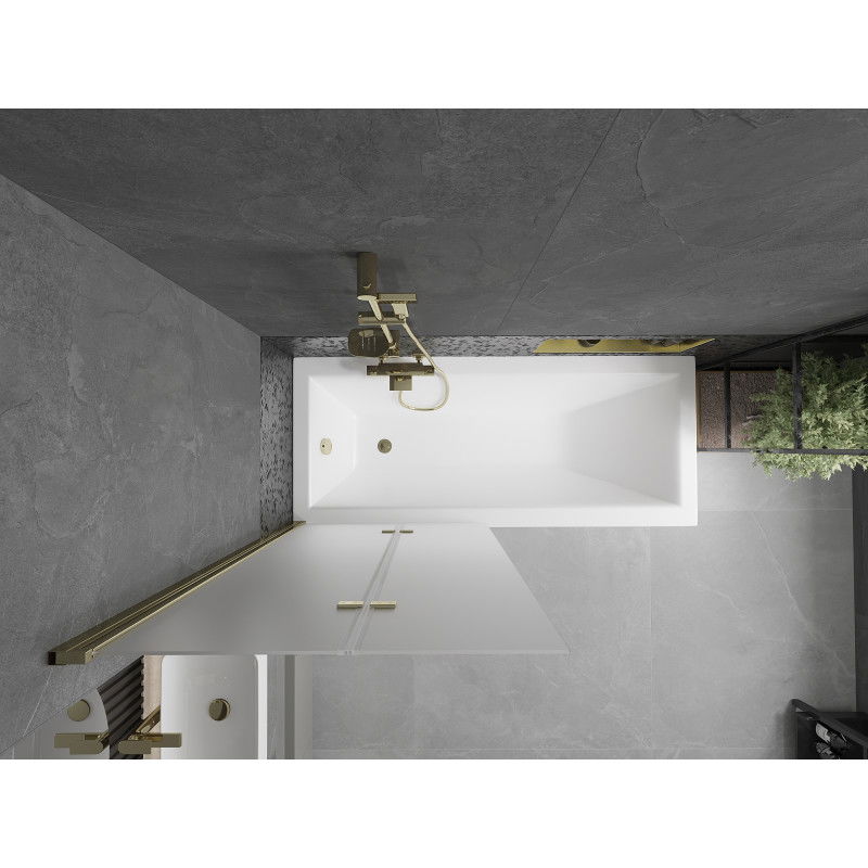 Mexen Castor paravan de cadă cu 2 uși 80 x 150 cm, mat, auriu - 892-080-002-50-30