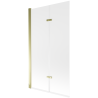 Mexen Castor 2-szárnyú fürdőszobai paraván 100 x 150 cm, jégvirágos, arany - 892-100-002-50-30