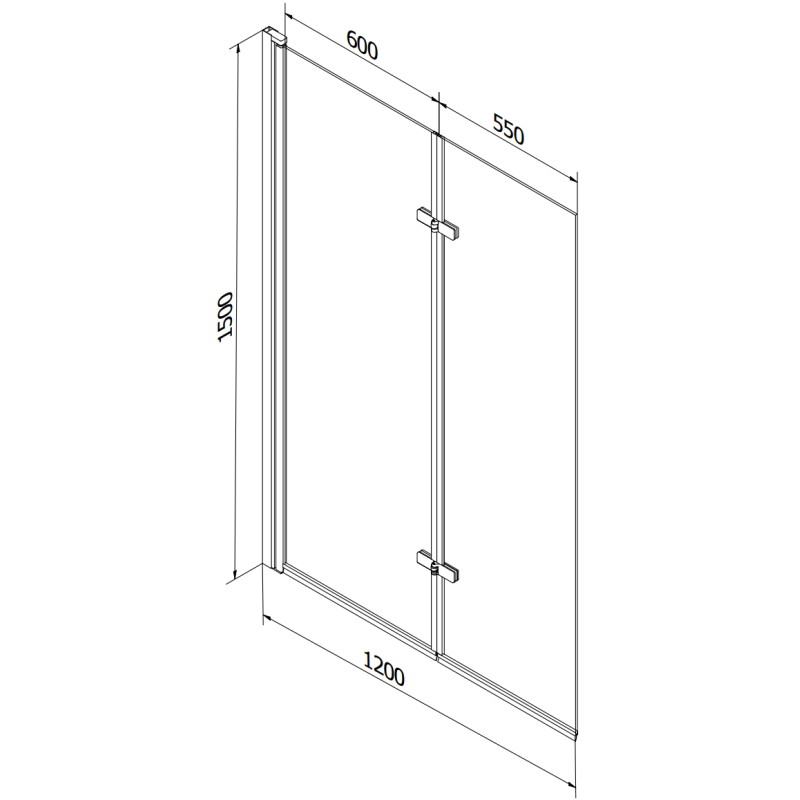 Mexen Castor 2-szárnyú fürdőkád paraván 120 x 150 cm, fagyott, arany - 892-120-002-50-30