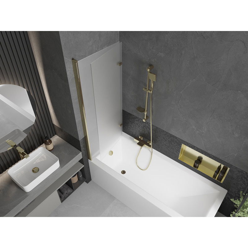 Mexen Castor paravan pentru cadă 2-canate 120 x 150 cm, mat, auriu - 892-120-002-50-30