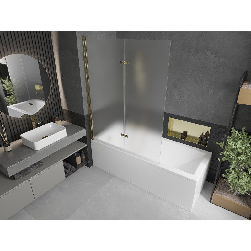 Mexen Castor paravan pentru cadă 2-canate 120 x 150 cm, mat, auriu - 892-120-002-50-30