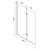 Mexen Castor paravan cadă 2-aripi 100 x 150 cm, Model negru, Neagră - 892-100-002-70-77