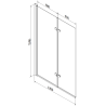 Mexen Castor paravan cadă 2-aripi 120 x 150 cm, Model negru, Neagră - 892-120-002-70-77