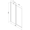 Mexen Flip paravan cadă 1-aripă 80 x 150 cm, Transparent, Crom - 894-080-101-01-00