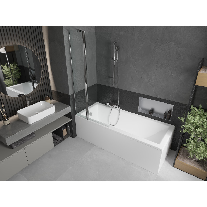 Mexen Flip paravan cadă 1-aripă 80 x 150 cm, Transparent, Crom - 894-080-101-01-00