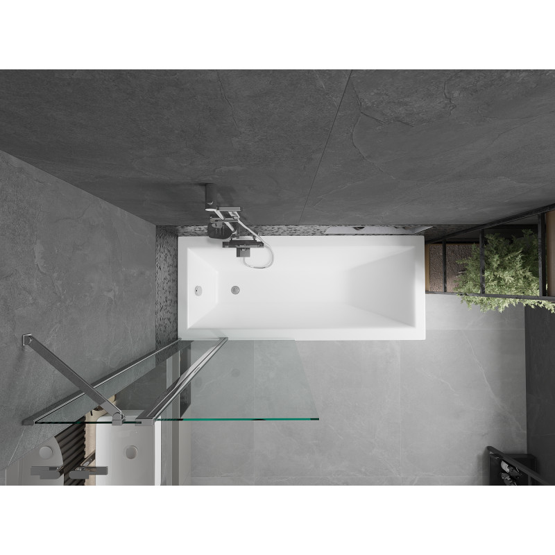 Mexen Flip paravan cadă 1-aripă 80 x 150 cm, Transparent, Crom - 894-080-101-01-00