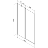 Mexen Flip paravan cadă 1-aripă 100 x 150 cm, Transparent, Neagră - 894-100-101-70-00