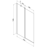 Mexen Flip paravan cadă cu 2 canaturi 120 x 150 cm, transparent, auriu - 894-120-101-50-00