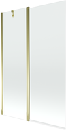Mexen Flip paravan cadă cu 2 canaturi 120 x 150 cm, transparent, auriu - 894-120-101-50-00