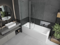 Mexen Flip paravan cadă 1-aripă 140 x 150 cm, Transparent, Crom - 894-140-101-01-00