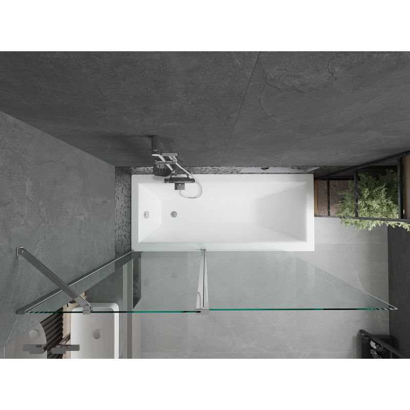 Mexen Flip 2-szárnyú fürdőkád paraván 140 x 150 cm, átlátszó, króm - 894-140-101-01-00