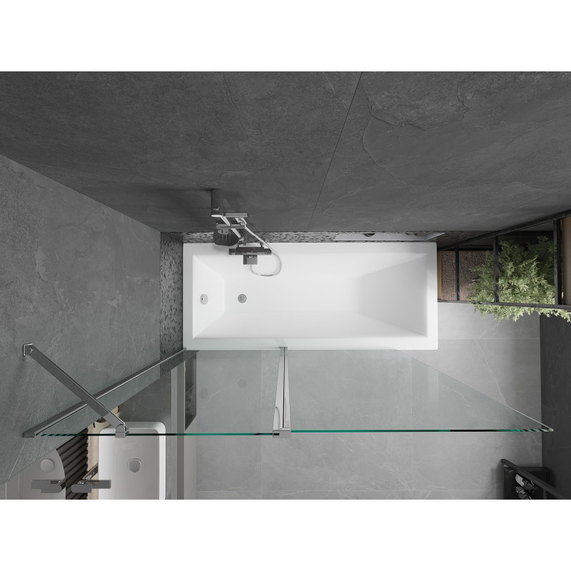 Mexen Flip 2-szárnyú kádparaván 140 x 150 cm, átlátszó, króm - 894-140-101-01-00
