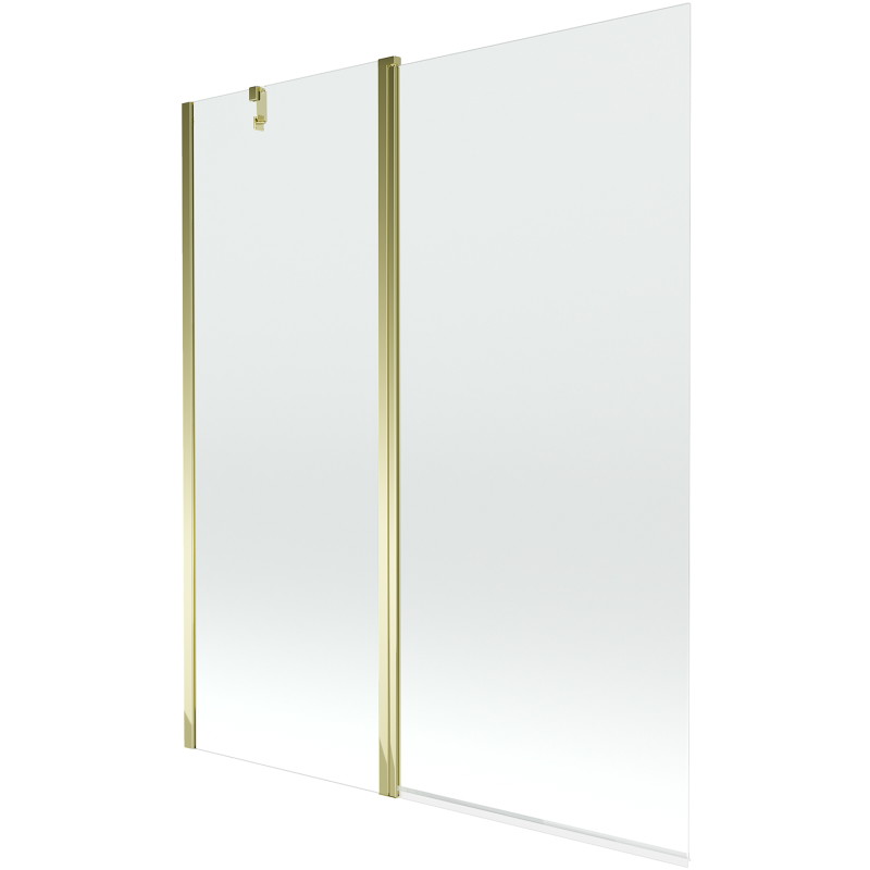 Mexen Flip paravan de cadă cu 2 aripi 140 x 150 cm, transparent, auriu - 894-140-101-50-00