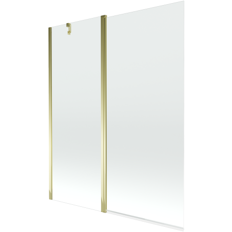 Mexen Flip paravan de cadă cu 2 aripi 140 x 150 cm, transparent, auriu - 894-140-101-50-00
