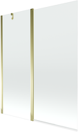 Mexen Flip paravan de cadă cu 2 aripi 140 x 150 cm, transparent, auriu - 894-140-101-50-00