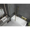 Mexen Flip paravan pliabil de cadă cu 2 canaturi 140 x 150 cm, transparent, auriu - 894-140-101-50-00