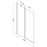 Mexen Flip paravan de cadă cu 2 aripi 100 x 150 cm, îngheț, auriu - 894-100-101-50-30