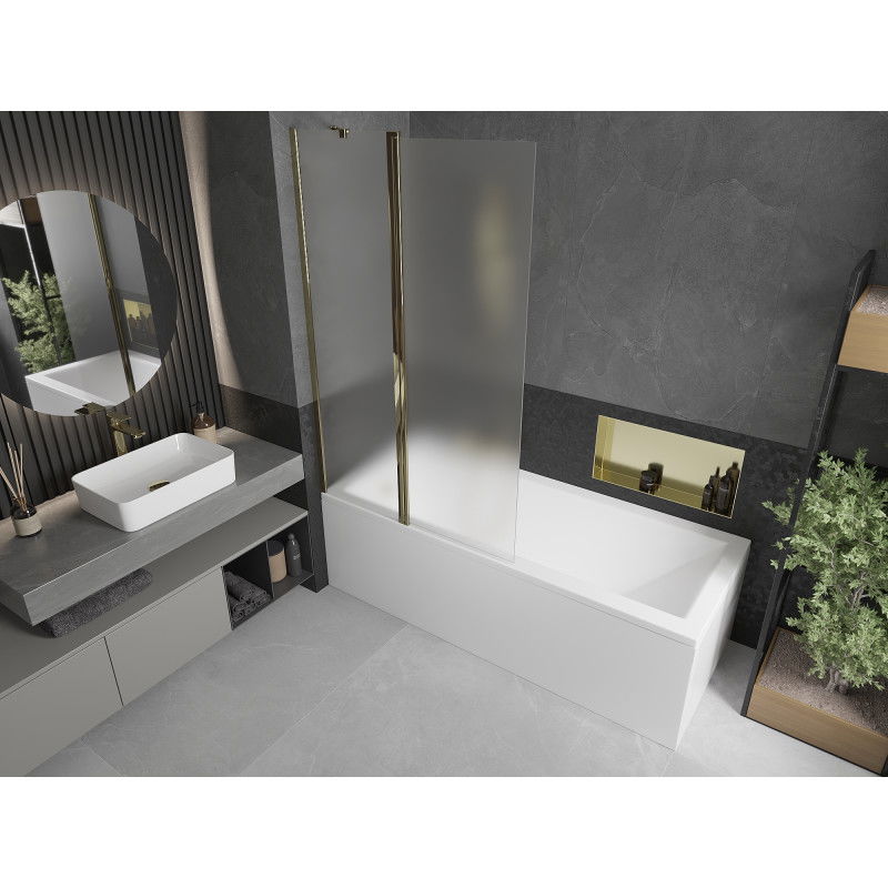 Mexen Flip paravan baie 2 pliuri 100 x 150 cm, mat, auriu - 894-100-101-50-30