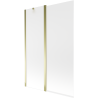 Mexen Flip paravan de cadă cu 2 aripi 120 x 150 cm, înghețat, auriu - 894-120-101-50-30
