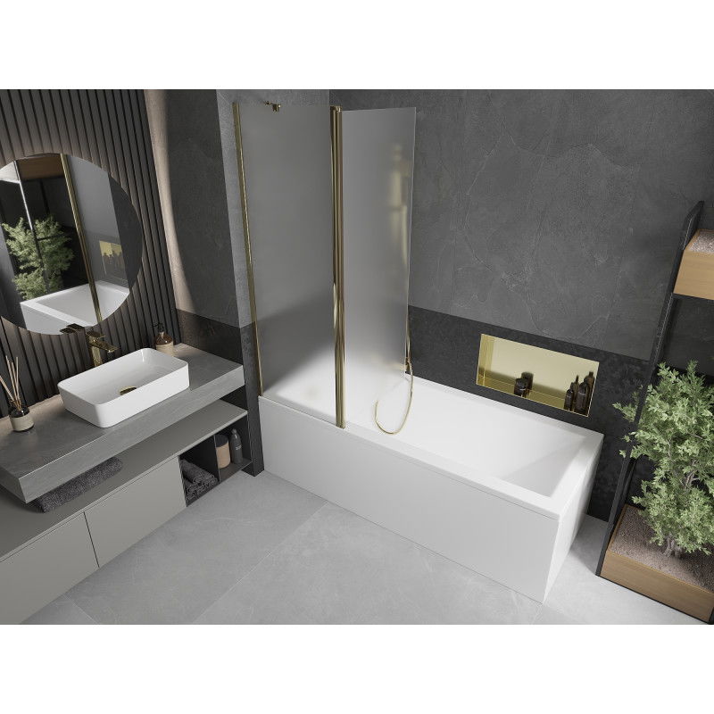 Mexen Flip paravan pentru cadă cu 2 aripi 120 x 150 cm, mat, auriu - 894-120-101-50-30