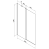 Mexen Flip paravan cadă 1-aripă 120 x 150 cm, Înghețat, Neagră - 894-120-101-70-30