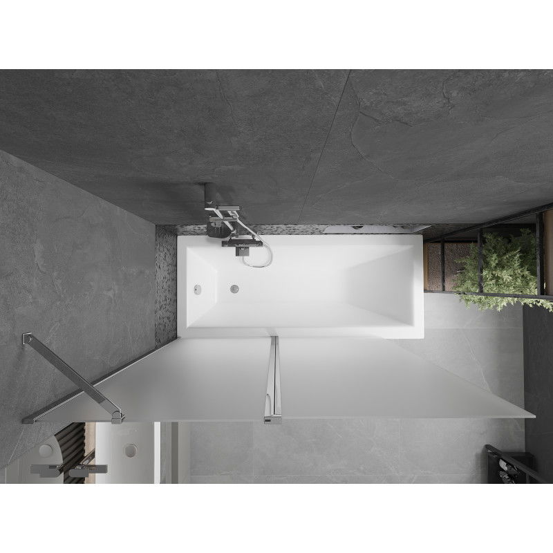 Mexen Flip paravan de baie cu 2 uși 140 x 150 cm, înghețat, crom - 894-140-101-01-30