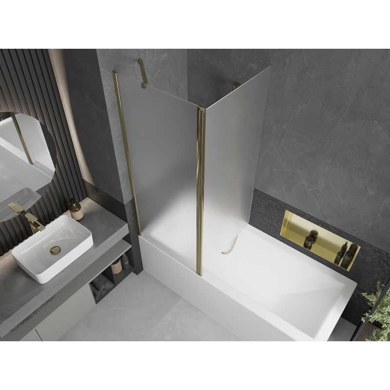 Mexen Flip paravan cadă cu 2 panouri, 140 x 150 cm, mat, auriu - 894-140-101-50-30