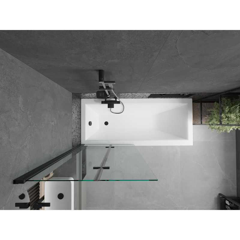 Mexen Castor paravan cadă 2-aripi 80 x 150 cm, Transparent, Neagră - 892-080-002-70-00