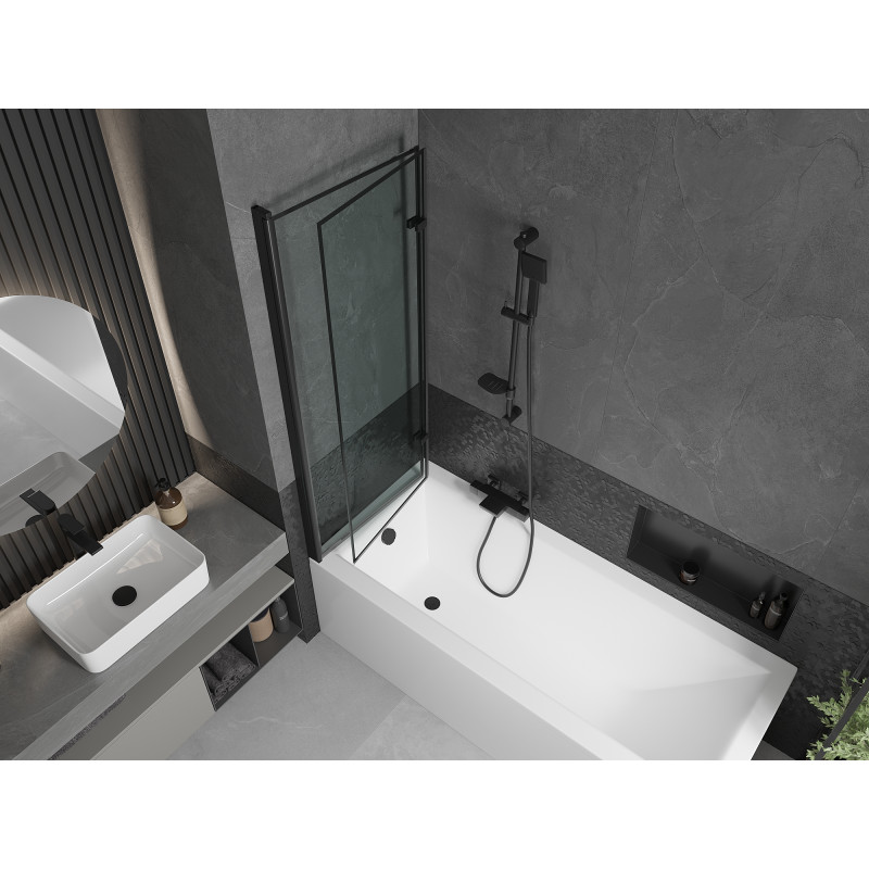 Mexen Castor paravan cadă 2-aripi 120 x 150 cm, Model negru, Neagră - 892-120-002-70-70