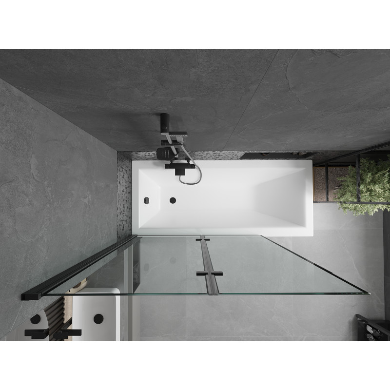 Mexen Castor paravan cadă 2-aripi 120 x 150 cm, Model negru, Neagră - 892-120-002-70-70