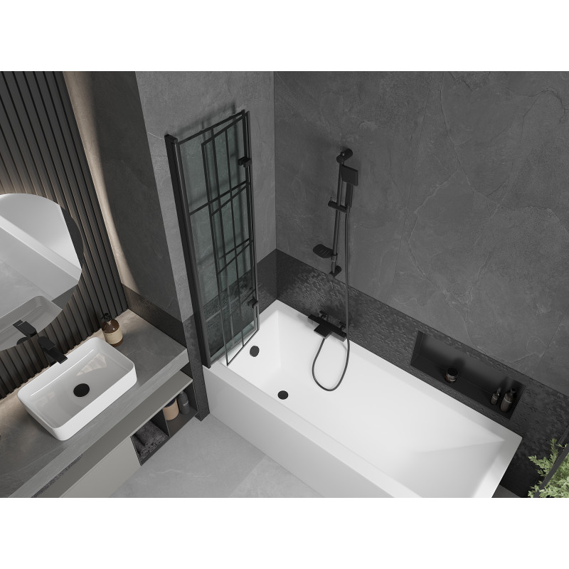 Mexen Castor paravan cadă 2-aripi 80 x 150 cm, Model negru, Neagră - 892-080-002-70-77