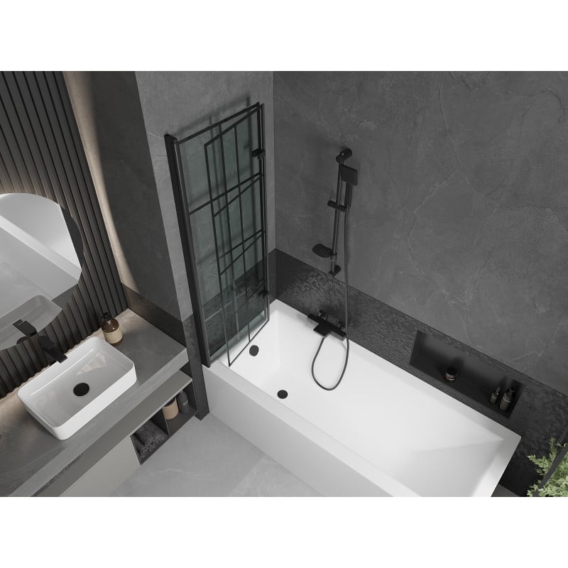 Mexen Castor paravan cadă 2-aripi 100 x 150 cm, Model negru, Neagră - 892-100-002-70-77