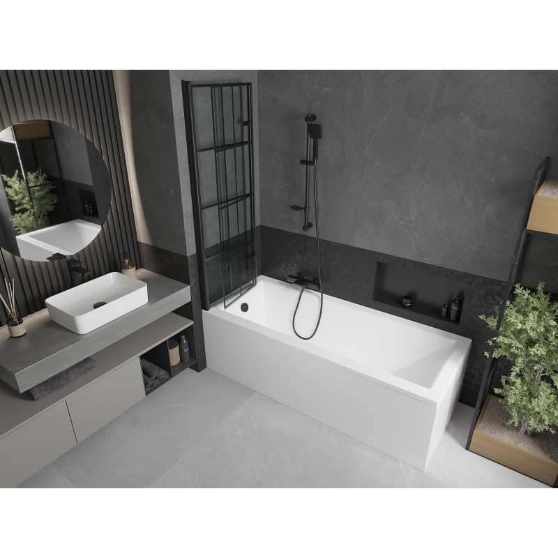 Mexen Castor paravan cadă 2-aripi 100 x 150 cm, Model negru, Neagră - 892-100-002-70-77