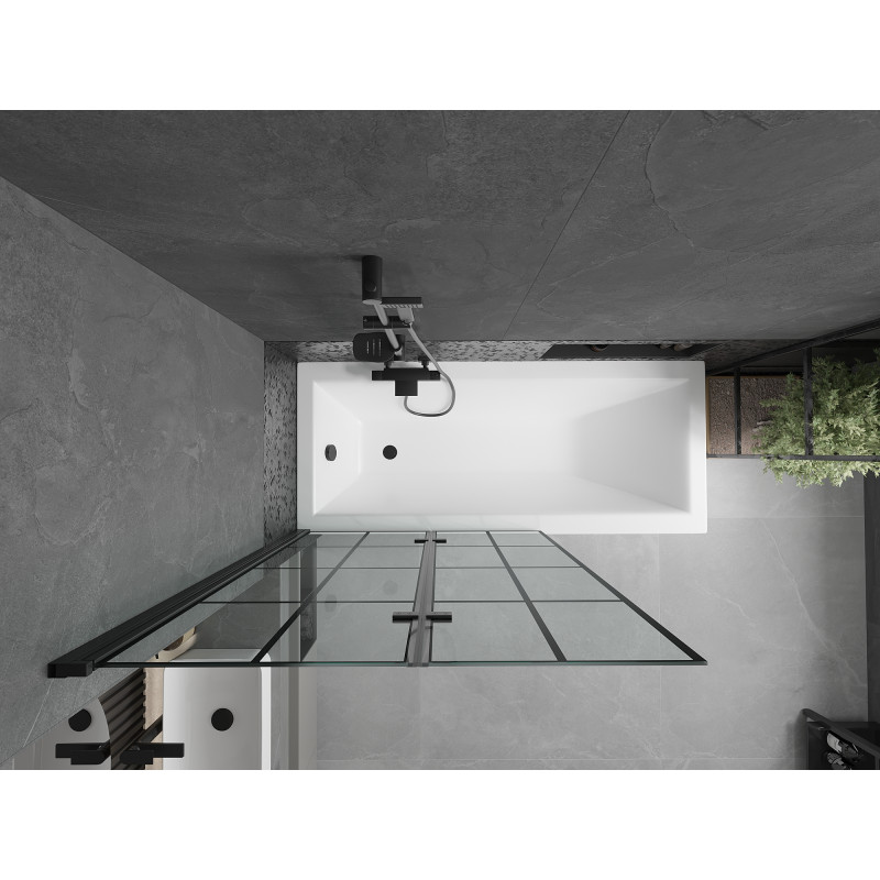 Mexen Castor paravan cadă 2-aripi 100 x 150 cm, Model negru, Neagră - 892-100-002-70-77