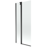 Mexen Flip kádparaván 2-szárnyú 80 x 150 cm, átlátszó, fekete - 894-080-101-70-00