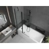 Mexen Flip paravan de baie cu 2 panouri 100 x 150 cm, transparent, negru - 894-100-101-70-00