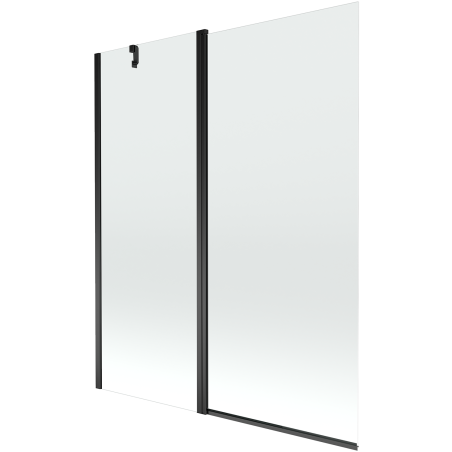 Mexen Flip kétszárnyas fürdőkádparaván 140 x 150 cm, átlátszó, fekete - 894-140-101-70-00