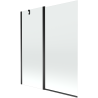 Mexen Flip paravan de cadă cu 2 canaturi 140 x 150 cm, transparent, negru - 894-140-101-70-00