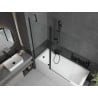 Mexen Flip paravan de cadă cu 2 canaturi 140 x 150 cm, transparent, negru - 894-140-101-70-00