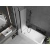 Mexen Flip paravan cadă 1-aripă 80 x 150 cm, Înghețat, Neagră - 894-080-101-70-30