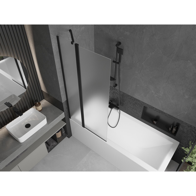 Mexen Flip perete de cadă cu 2 aripi 80 x 150 cm, satinat, negru - 894-080-101-70-30