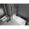 Mexen Flip paravan cadă 1-aripă 80 x 150 cm, Înghețat, Neagră - 894-080-101-70-30