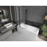 Mexen Flip paravan de baie cu 2 panouri 80 x 150 cm, înghețat, negru - 894-080-101-70-30