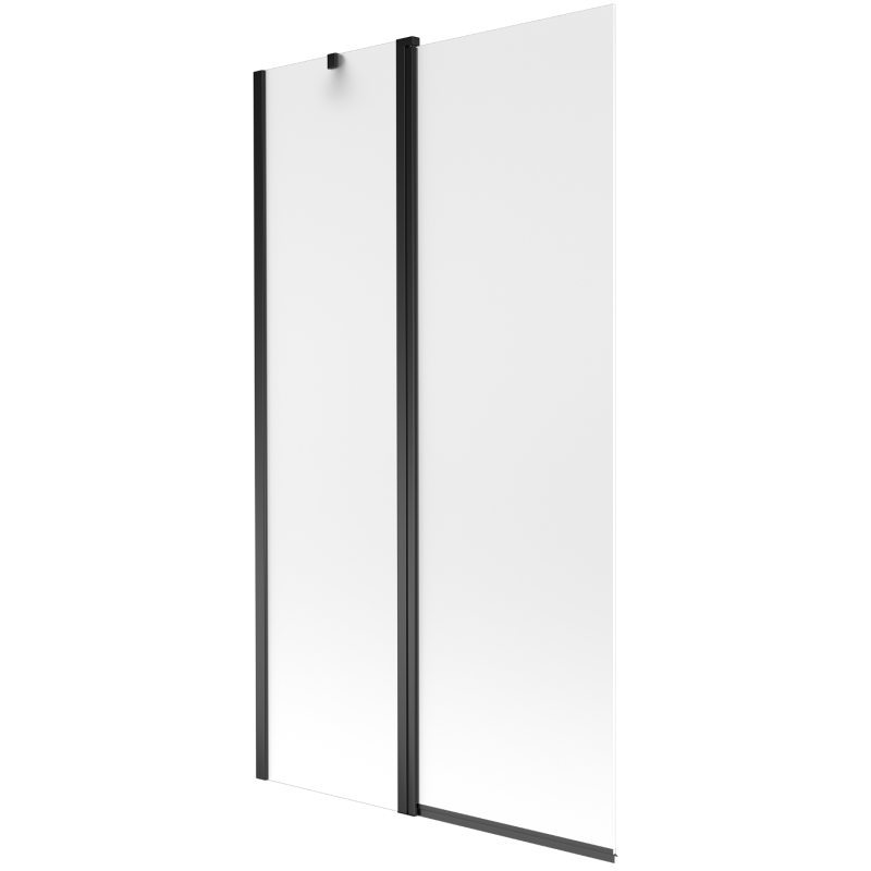 Mexen Flip paravan de cadă cu 2 aripi 100 x 150 cm, ceață, negru - 894-100-101-70-30