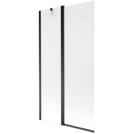 Mexen Flip 2-szárnyú fürdőkád paraván 100 x 150 cm, fagyos, fekete - 894-100-101-70-30