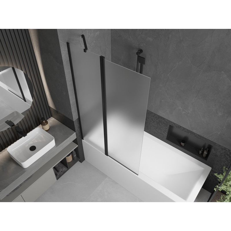 Mexen Flip paravan cadă cu 2 uși 100 x 150 cm, geam mat, negru - 894-100-101-70-30
